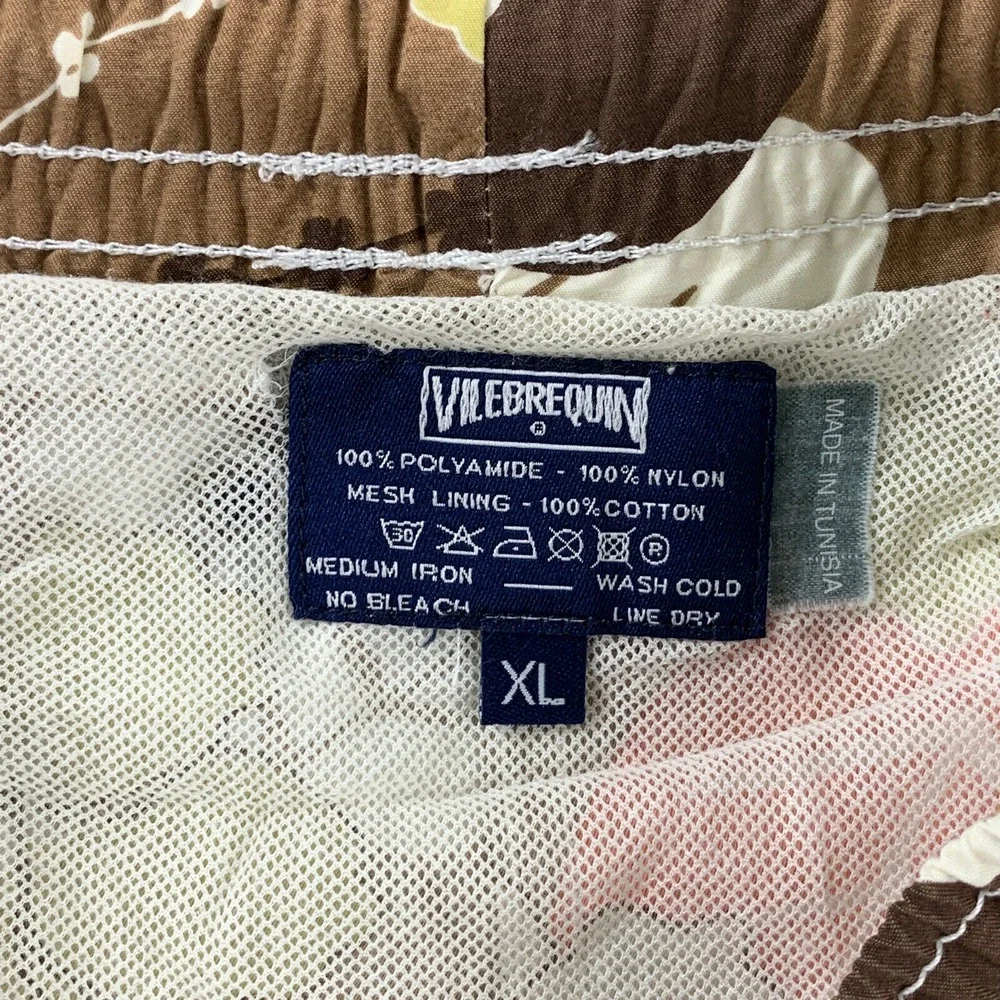 Vilebrequin Swim Trunks Mens Extra Large Floral Lined Nylon Drawstring Vintage